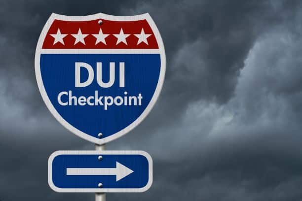 Monterey County California  DUI Checkpoint Sign. sobriety checkpoints.